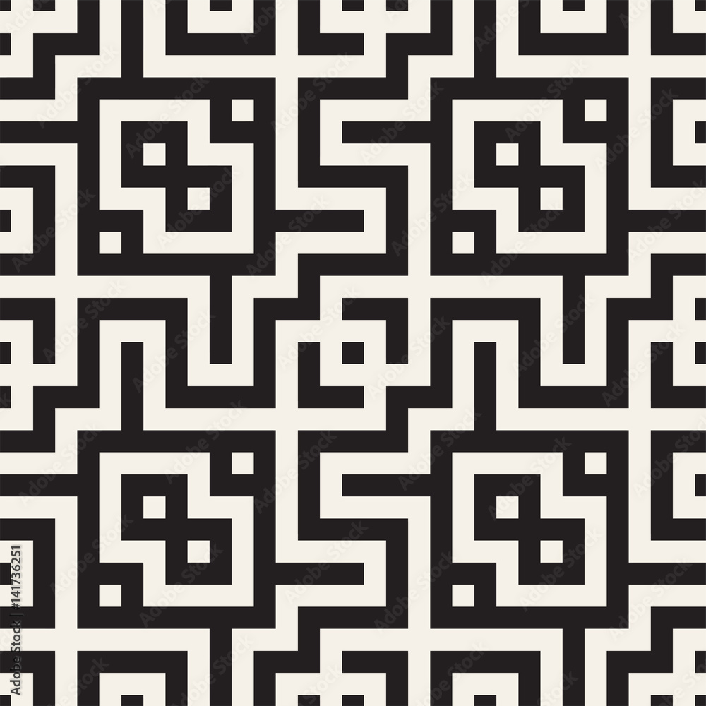 Maze Tangled Lines Contemporary Graphic. Abstract Geometric Background Design. Vector Seamless Pattern. Maze Tangled Lines Contemporary Graphic. Abstract Geometric Background Design. Vector Seamless Pattern.