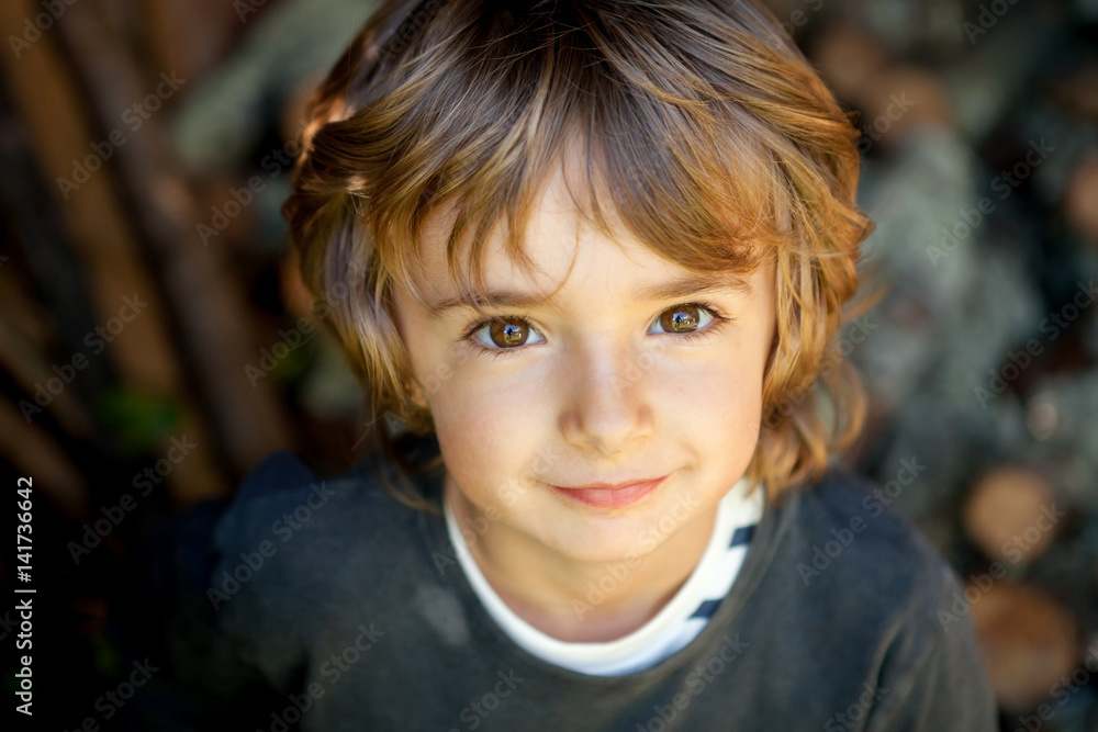 Portrait of a small child in the field Portrait of a small child in the field