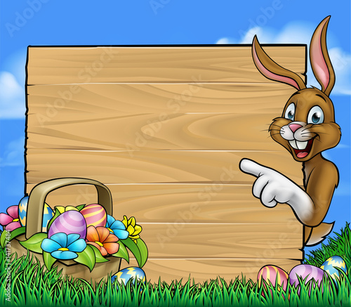 Easter Bunny Sign Background