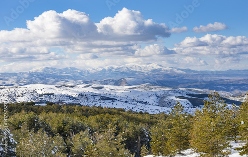 Los Filabres Mountain Range Covered in Snow, near Seron, Almeria Province, Andalusia, Spain