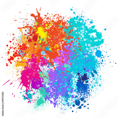 Color background of paint splashes