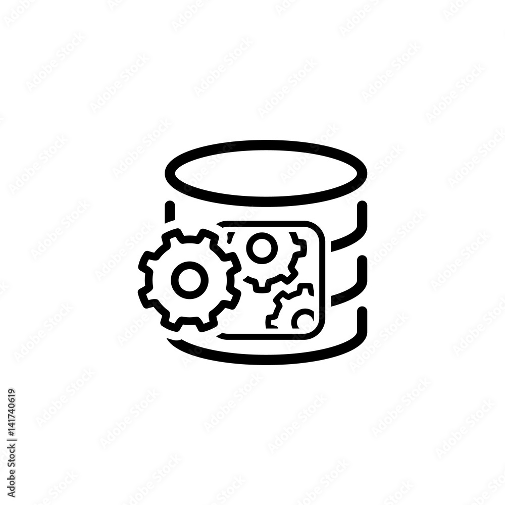 Data Processing Icon. Flat Design. Data Processing Icon. Flat Design.