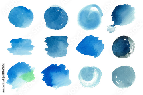 Blue watercolor spots