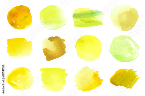 Yellow watercolor spots