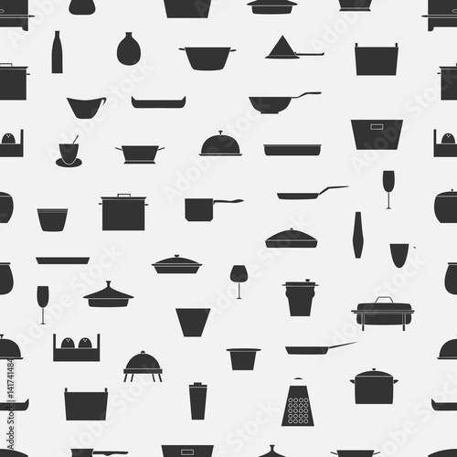 Kitchenware seamless pattern.