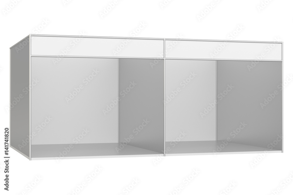 Blank exhibition stand. 3d rendering isolated on white background. Blank exhibition stand. 3d rendering isolated on white background.