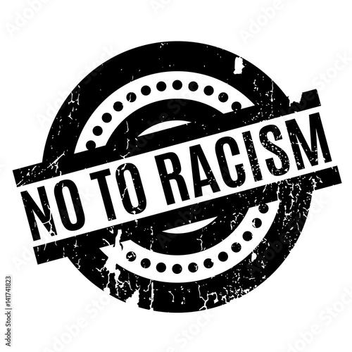 No To Racism rubber stamp. Grunge design with dust scratches. Effects can be easily removed for a clean, crisp look. Color is easily changed.