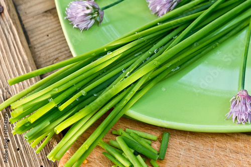 chives on the plate