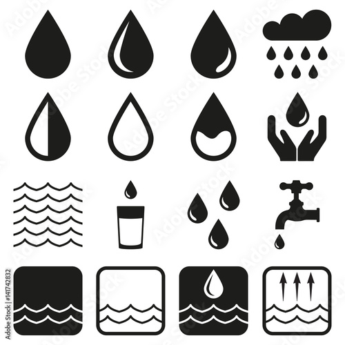 Water icon set. Vector illustration.