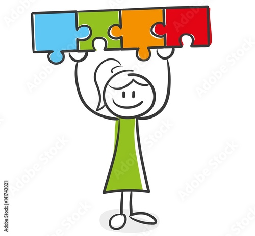 Stick Figure Series Green Woman / Puzzle