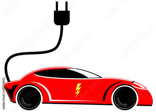 Electric race car vector icon