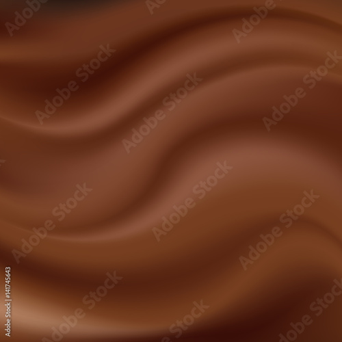 Soft wavy chocolate background, vector illustration