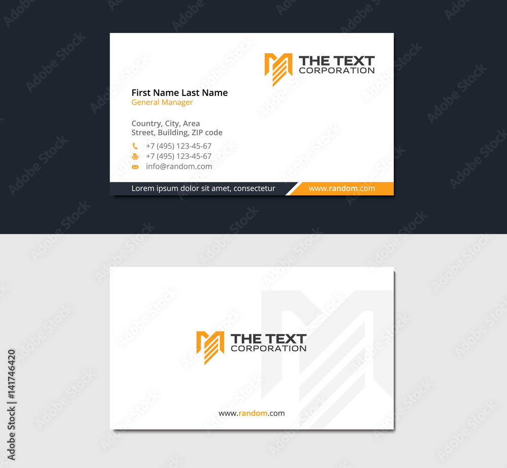 construction business card with the letter M construction business card with the letter M
