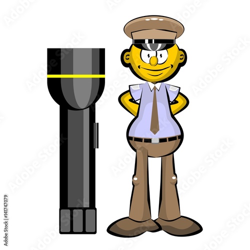 Security Guard and Big Lantern