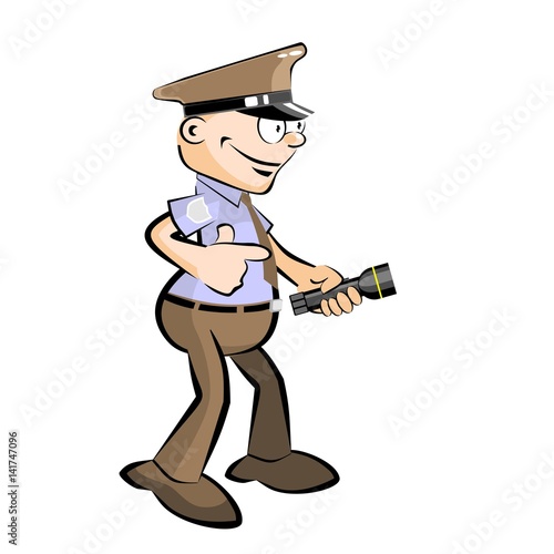 Security Guard and Lantern isolated