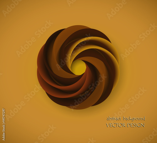 3d socket. Abstract element for design in brown and honey tones. Vector EPS10 illustration