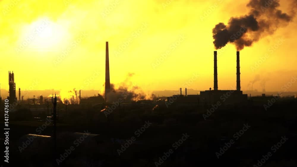 video of oil refinery air pollution at sunset. 4K stock footage.
video of oil refinery air pollution at sunset. 4K stock footage.