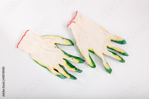 Work gloves on a white background. Isolate