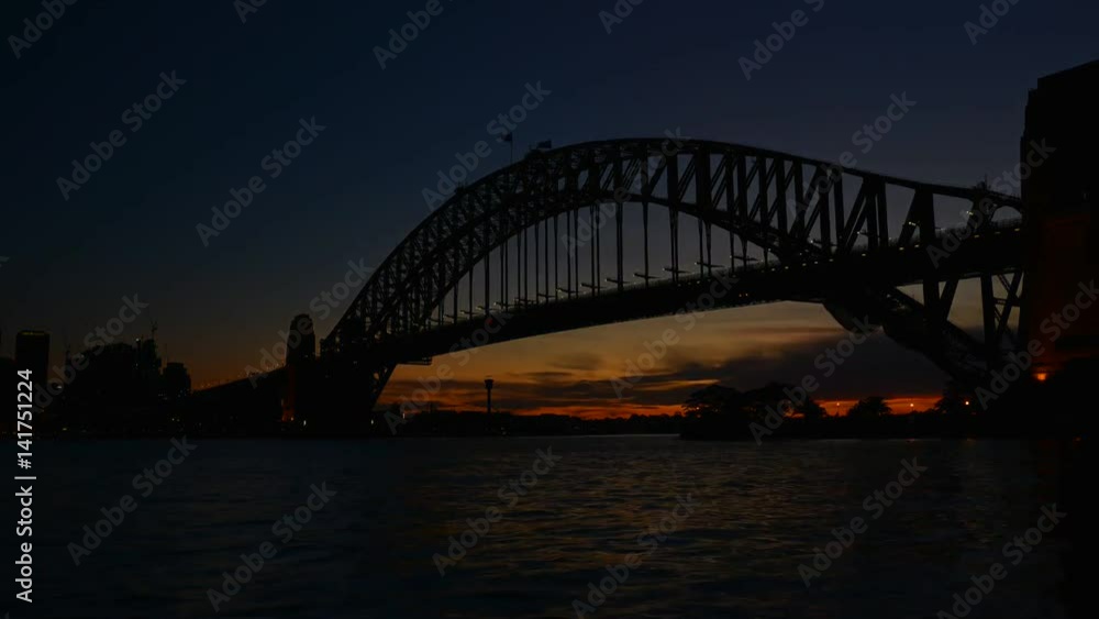 Harbour bridge sunset time-lapse Harbour bridge sunset time-lapse