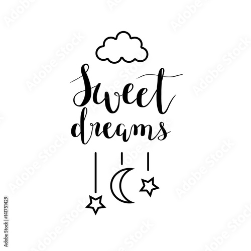 Vector sweet dreams calligraphy design