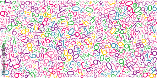 Abstract background from many random numbers. Mathematics backdrop for your presentation or design. Texture from numbers. Vector illustration