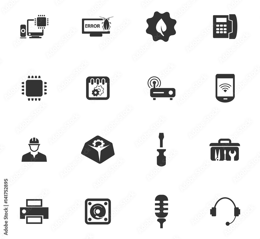 Electronics repair icons set Electronics repair icons set