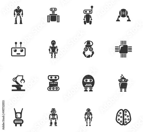 Robot icons set