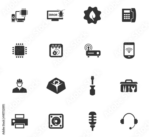 Electronics repair icons set