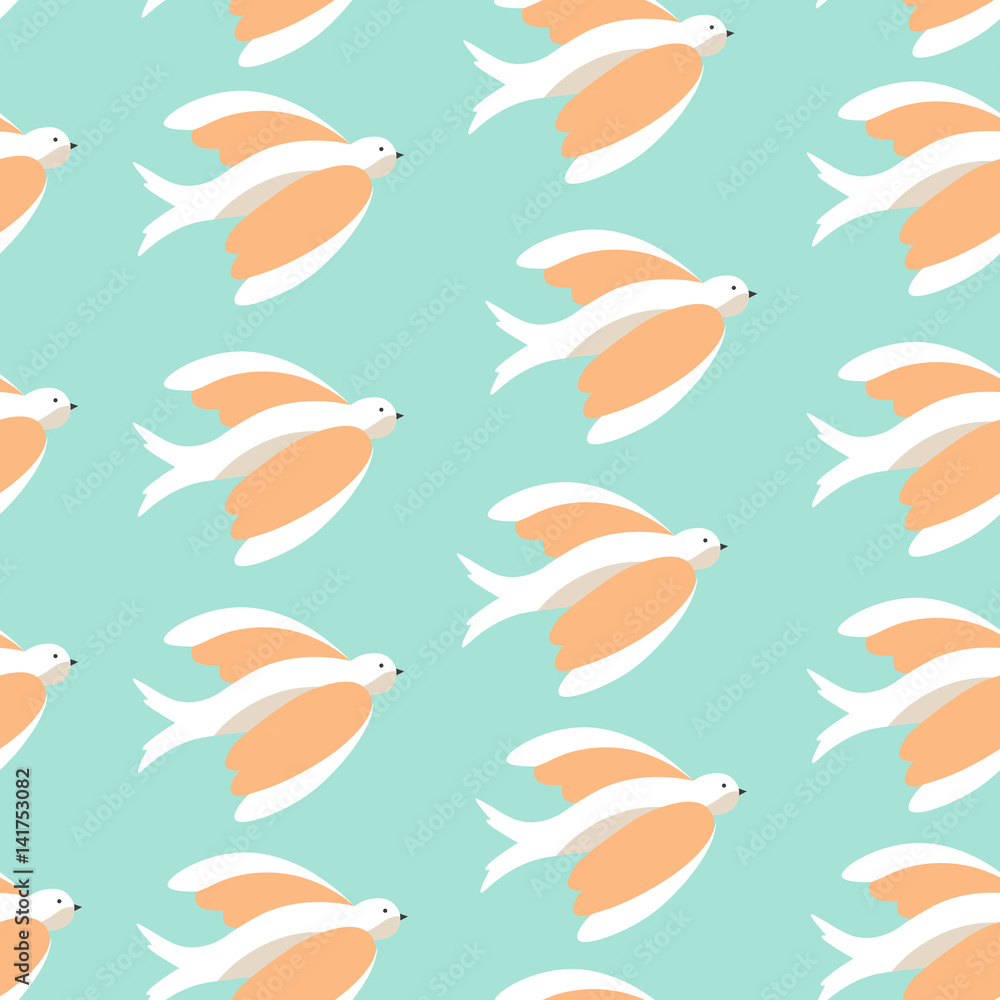 Set of cute colorful birds isolated in blue in vector. Cartoon colorful little birds. Greeting easter card Set of cute colorful birds isolated in blue in vector. Cartoon colorful little birds. Greeting easter card