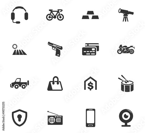 Pawnshop icons set