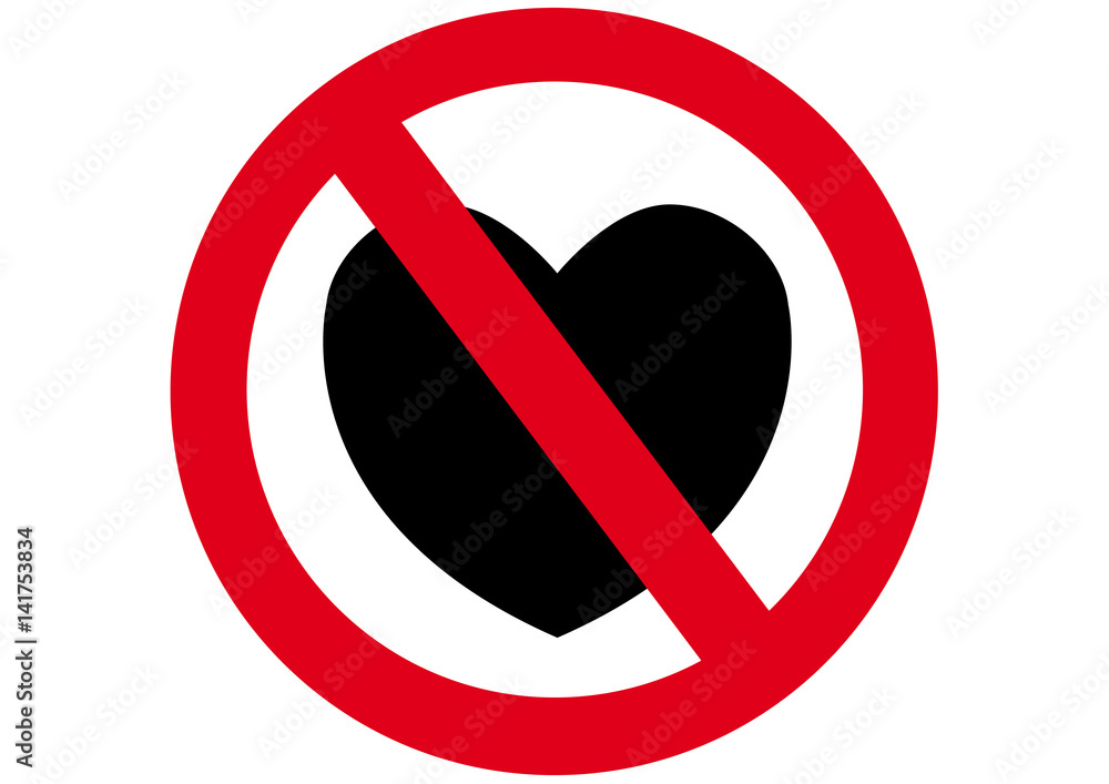 Schild Liebe verboten vector de Stock Adobe Stock