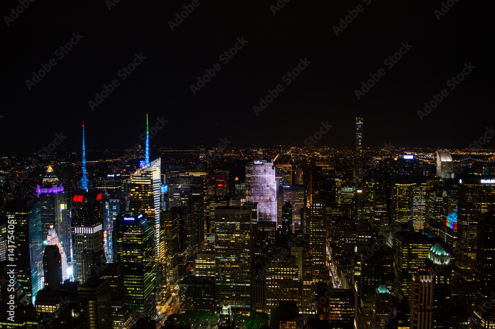 Manhattan, Midtown Seen From the Empire State Building at Night, USA