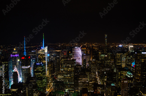Manhattan, Midtown Seen From the Empire State Building at Night, USA