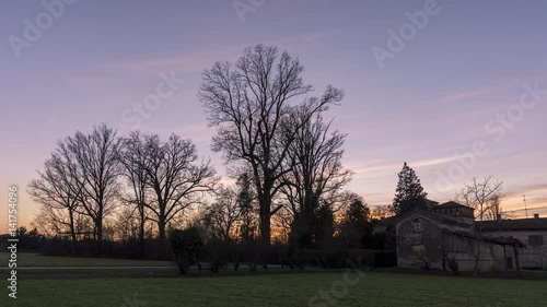 4K Time-lapse Holy Grail Sunset in the Countryside Italy photo