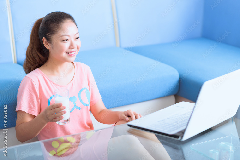 Asian Chinese young woman enjoy holiday in home. Asian Chinese young woman enjoy holiday in home.