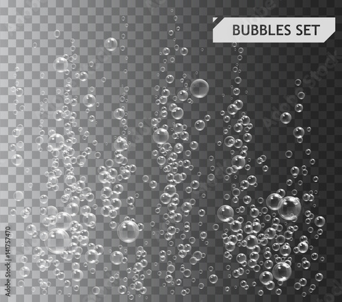 Bubbles under water vector illustration on transparent background