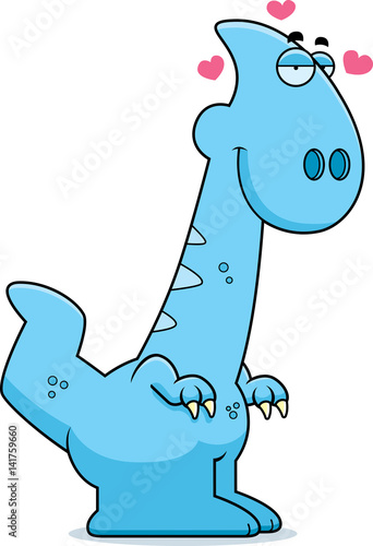Cartoon Parasaurolophus in Love