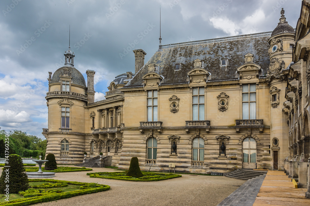 Famous Chateau de Chantilly (1560). Oise, Picardie, France.