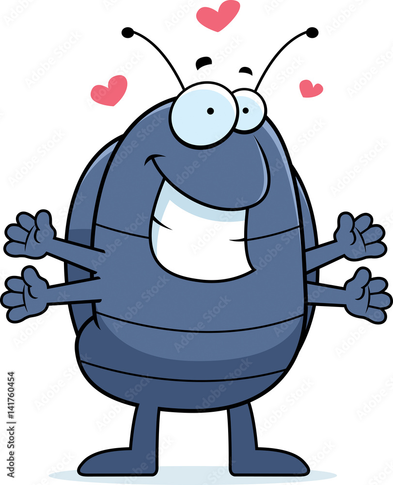 Cartoon Pill Bug Hug Stock Vector | Adobe Stock
