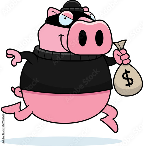 Cartoon Pig Burglar
