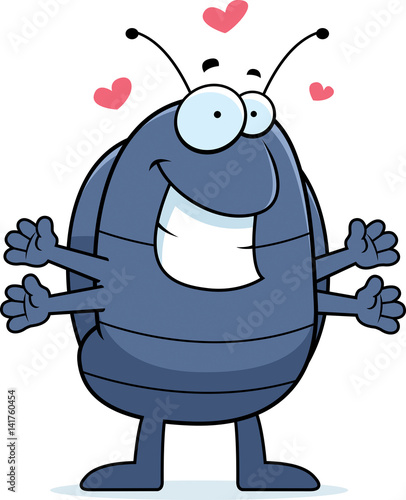 Cartoon Pill Bug Hug