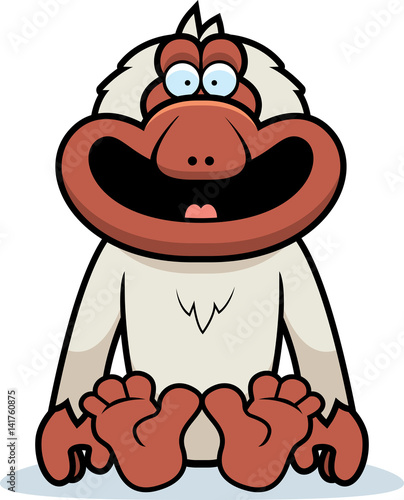 Cartoon Macaque Sitting