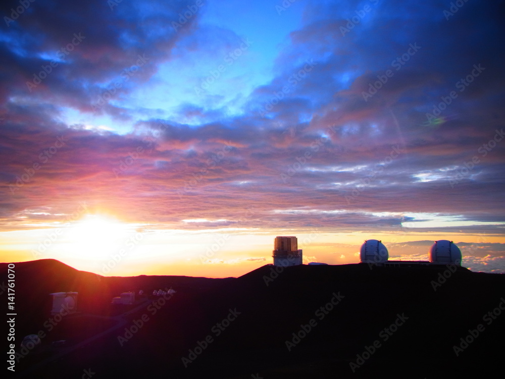 Hawaii - September 2, 2016 : Sunset from Mauna Kea Hawaii - September 2, 2016 : Sunset from Mauna Kea