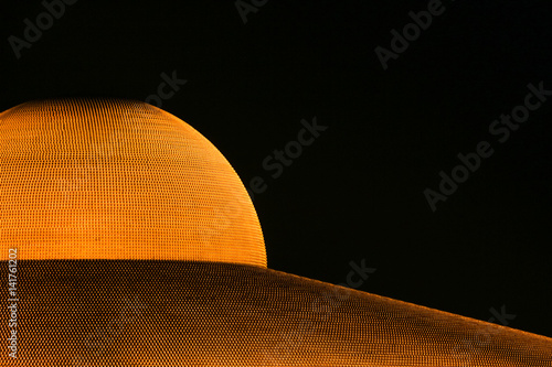 PATHUM THANI - February 11: Million golden Buddha figurine of Dhammakaya Pagoda at Wat Dhammakaya at night on February 11, 2017 in Pathum Thani, Thailand.
