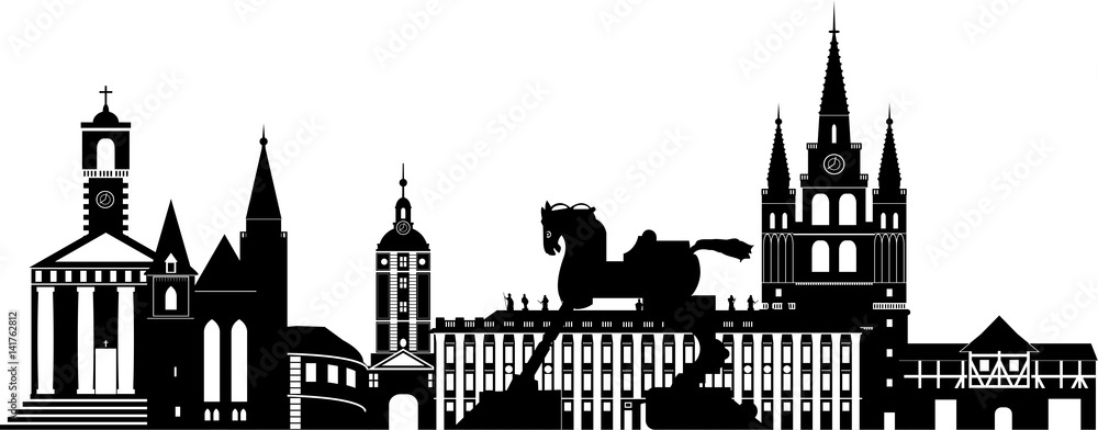 Fototapeta premium Ansbach skyline überlagert // Vektor