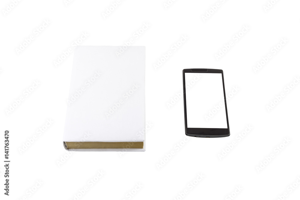 Phone and book. New versus old concept. Phone and book. New versus old concept.