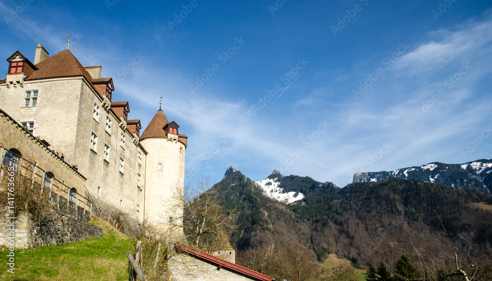 Medieval castle in Gruyere, Switzerland
