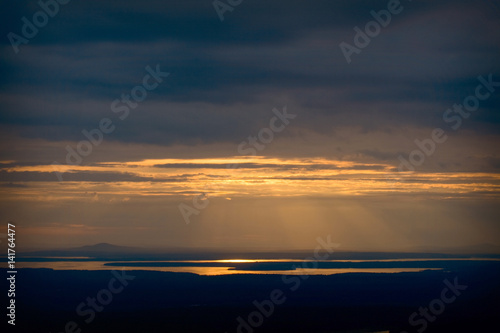 Sunset Overlooking Bar Harbor from Cadillac Mountain