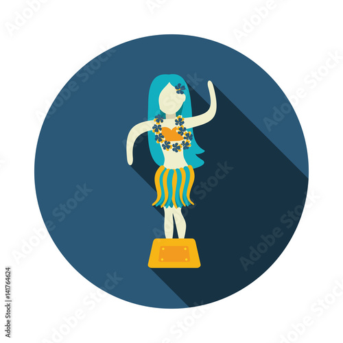 Hula Dancer Statuette icon. Summer. Vacation