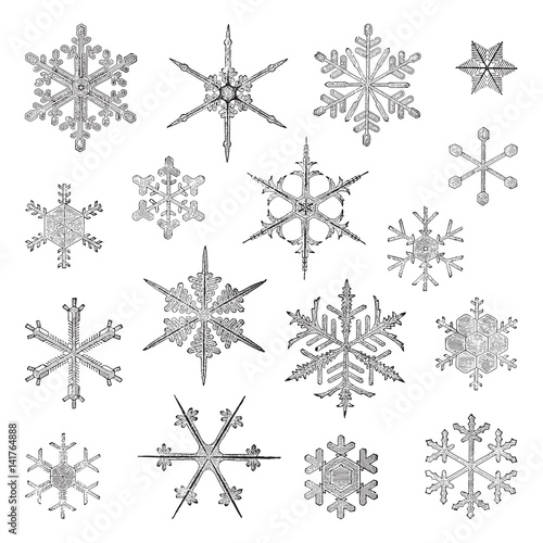 Snowflake collection / vintage illustration 